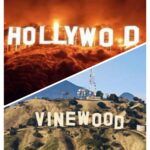 hollywood sign in wildfire and vinewood gta